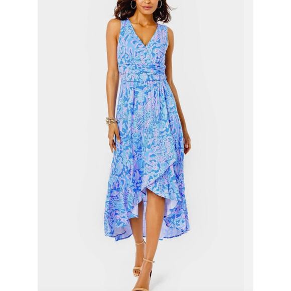 Lilly Pulitzer Moana Maxi Stretch Sleeveless Dress Summer Vacation Resort Wear - Picture 1 of 10